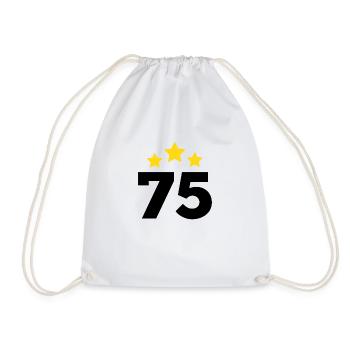 75 Years Star - 75th Anniversary Gift - Drawstring Bag - white - Front