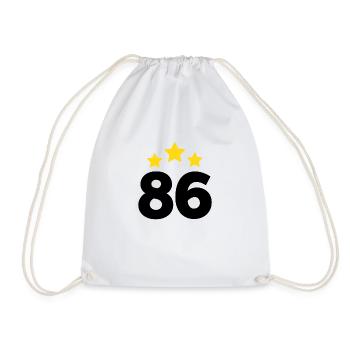 86 Years Star - 86th Anniversary Gift - Drawstring Bag - white - Front
