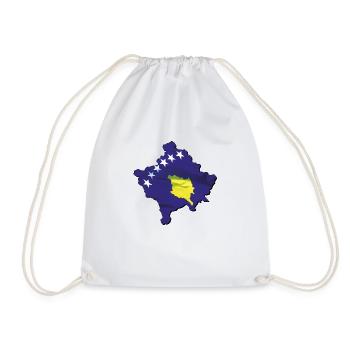 Drapeau du Kosovo sur la carte du Kosovo - Sac de sport léger - blanc - Devant