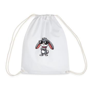 hase comic sonnenbrille - Turnbeutel - Weiß - Vorne