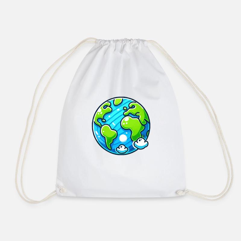 erde planet - Turnbeutel - Weiß