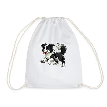 Border Collie zwr - Turnbeutel - Weiß - Vorne