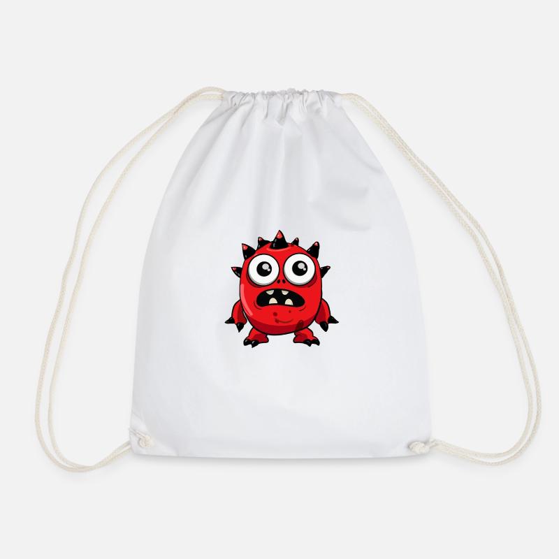 :: cute monsta :: - Drawstring Bag - white