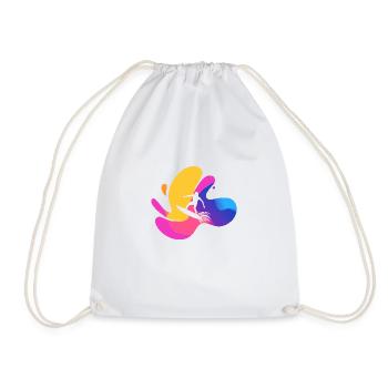 Surfboard Surf Camp Surfer Girl - Drawstring Bag - white - Front