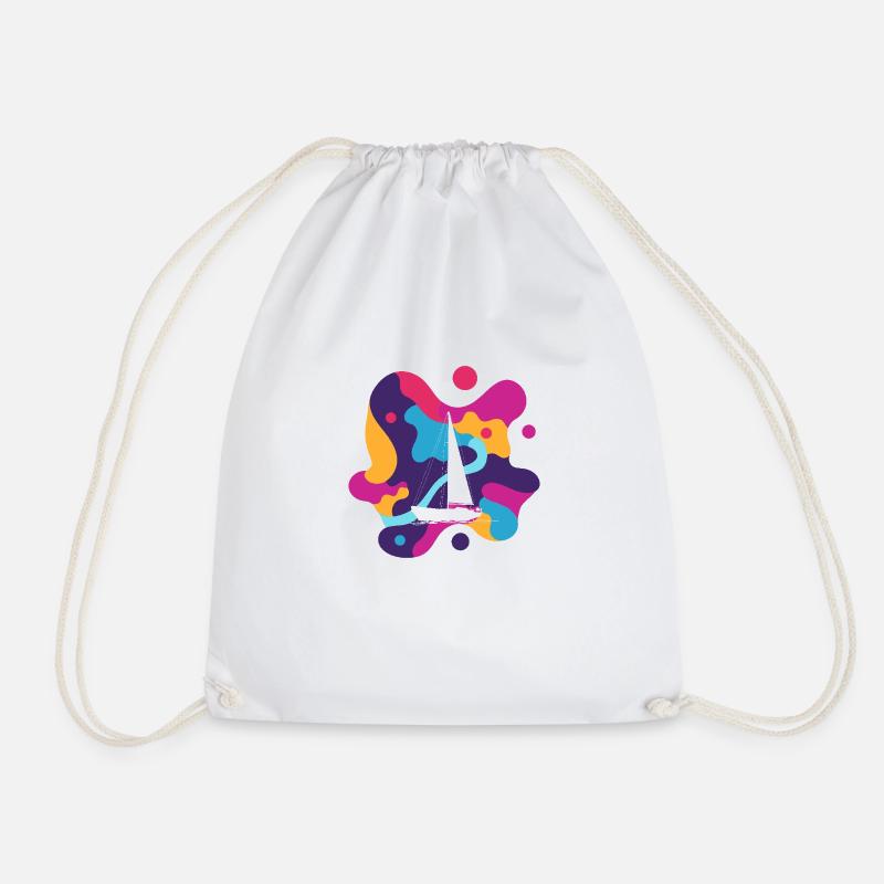 Sailor Sailing Ship Boat - Drawstring Bag - white