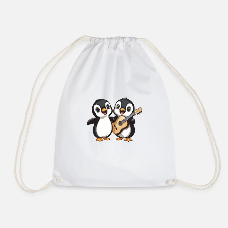 Penguins Bassist Penguin - Drawstring Bag - white