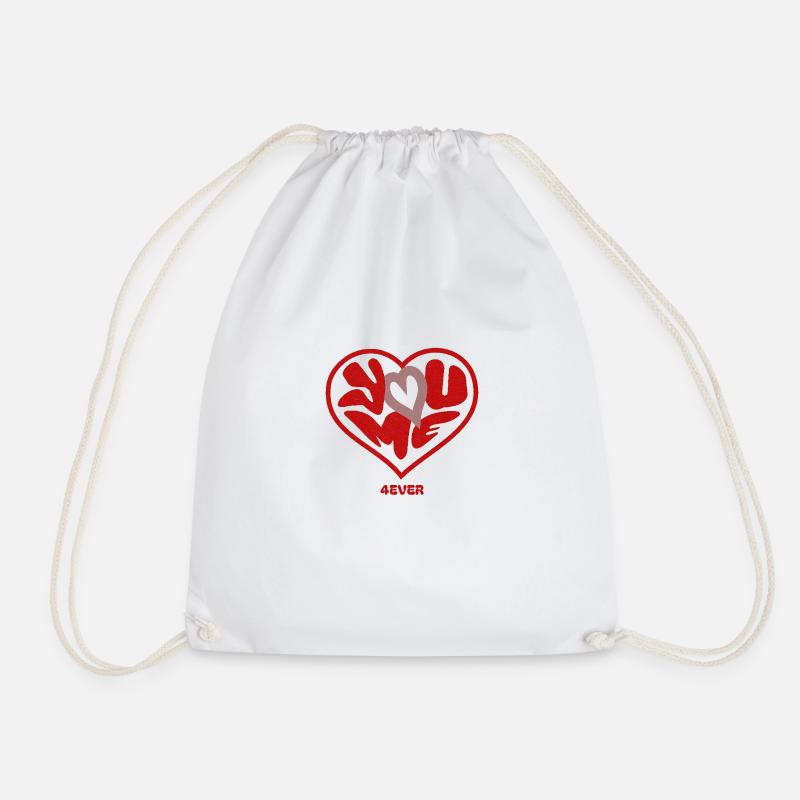 You and Me - Drawstring Bag - white