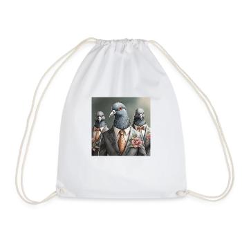 Colombes en costume - Sac de sport léger - blanc - Devant