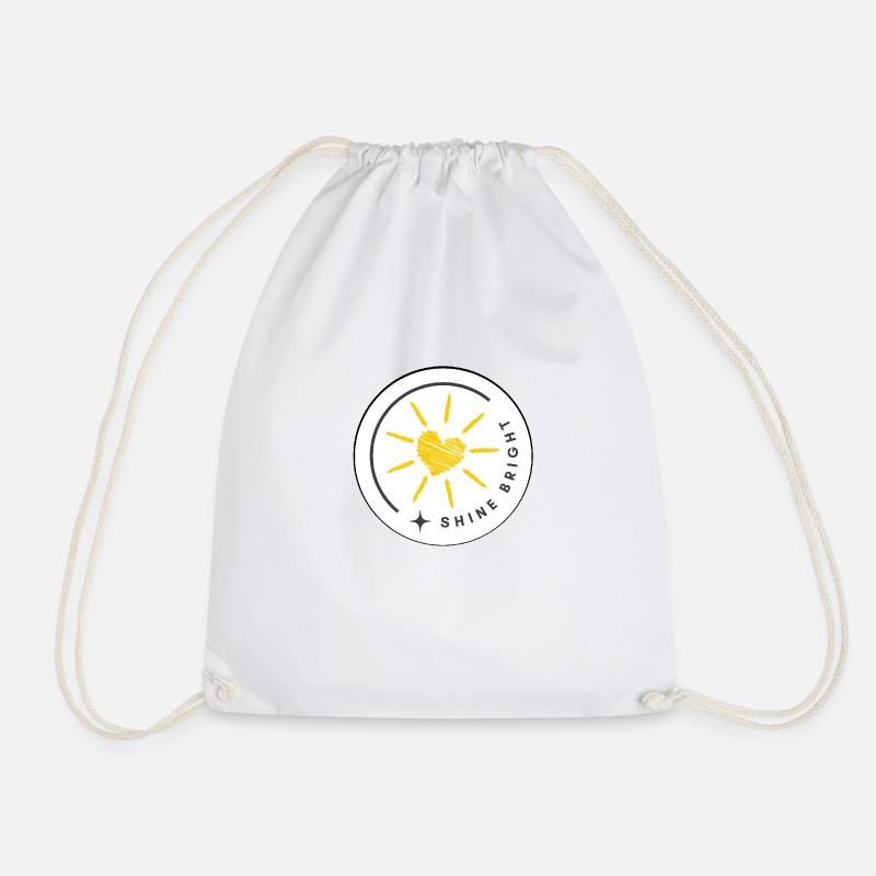 Statement - shine bright - Herz und Sonne - Turnbeutel - Weiß