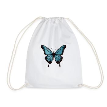 Butterfly - Drawstring Bag - white - Front