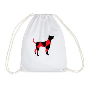 Big Dog Silhouette Cool Pattern - Drawstring Bag - white - Front