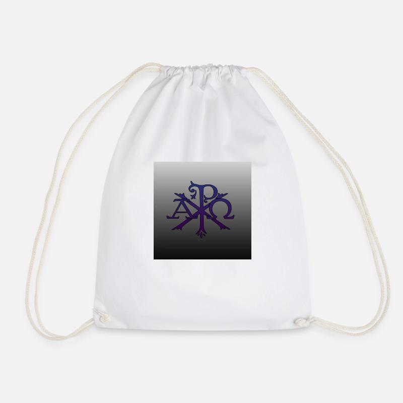 Alpha and Omega - Drawstring Bag - white