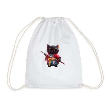 Feed Me Human, Cat lover shirt, Bags, Shirt, Tank - Drawstring Bag - white - Front