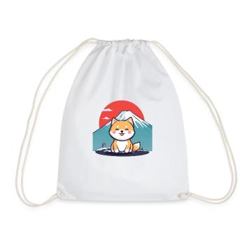 Japanese Dog, Dog lover shirt, Bags, Tank, Stikers - Drawstring Bag - white - Front