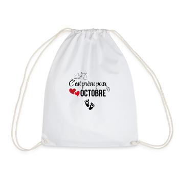 C’est prévu pour octobre - annonce de grossesse - Sac de sport léger - blanc - Devant