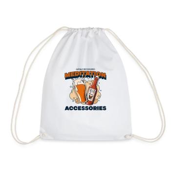 BEER MEDITATION - Drawstring Bag - white - Front