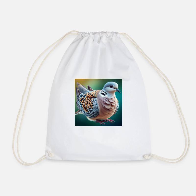 Turtle Dove - Drawstring Bag - white