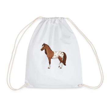 Appaloosa horse real - Drawstring Bag - white - Front