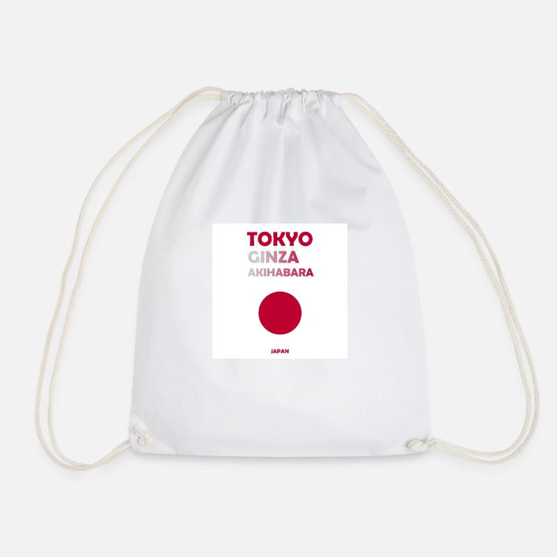Tokyo, Japan - Drawstring Bag - white