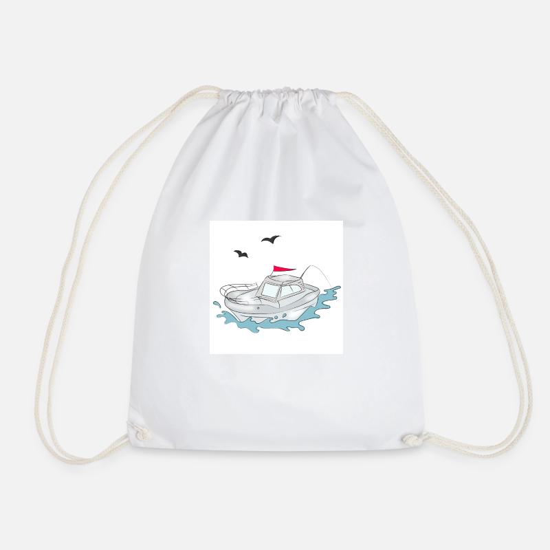 Fun Yacht - Drawstring Bag - white