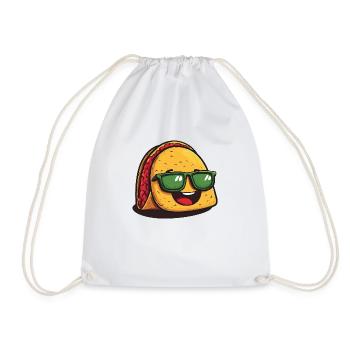 Farbenfrohes Taco Design – Lustige Illustration mi - Turnbeutel - Weiß - Vorne
