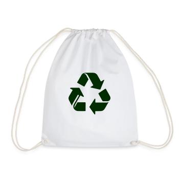 Recycling - Drawstring Bag - white - Front