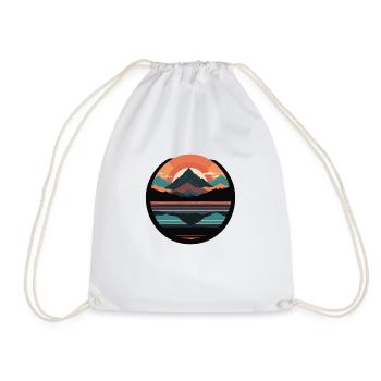 Montagnes, nature, coucher de soleil - Sac de sport léger - blanc - Devant