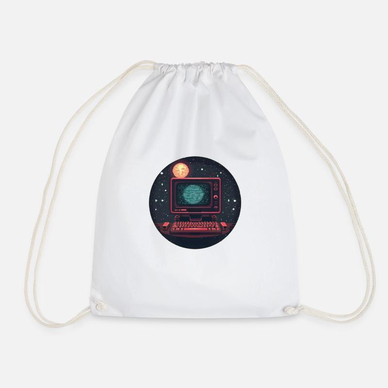Galaxy Computer - Drawstring Bag - white