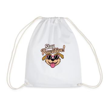 Restez Pawsitive ! - Sac de sport léger - blanc - Devant