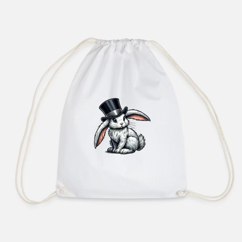 hase zylinder - Turnbeutel - Weiß