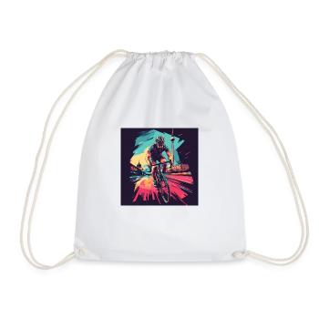 Bike - Drawstring Bag - white - Front