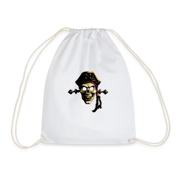 Pirate Comic Art - Drawstring Bag - white - Front