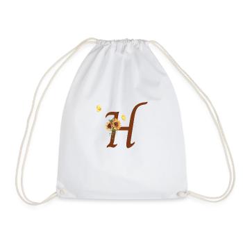 Lettre h tournesol papillon - Sac de sport léger - blanc - Devant
