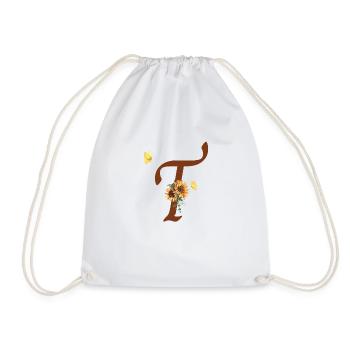 Lettre t tournesol papillon - Sac de sport léger - blanc - Devant
