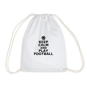 Keep Calm And Play Football - Soccer - Fußball - Turnbeutel - Weiß - Vorne