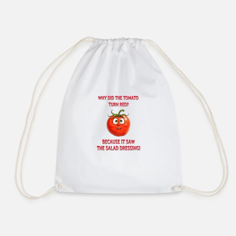 An embarrassed tomato - Drawstring Bag - white