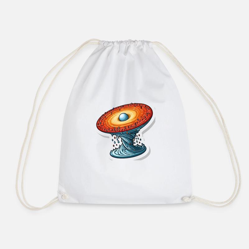 Mathematical Rotating Universe - Drawstring Bag - white