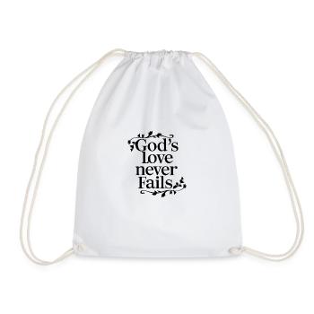 God's love never loses - Drawstring Bag - white - Front