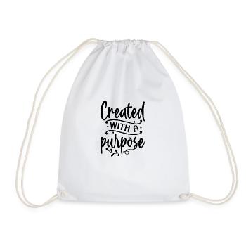 created with a purpose - Turnbeutel - Weiß - Vorne