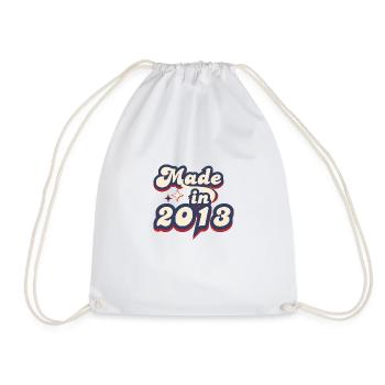 Made in 2013 retro - Drawstring Bag - white - Front