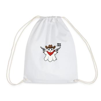 Ghost Cowboy - Drawstring Bag - white - Front