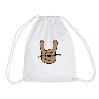 Lapin Lapin Dessin animé Petit Animal Mignon - Sac de sport léger - blanc - Devant