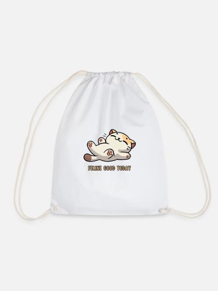 Niedliche Katze Cute Cat Feline good today - Turnbeutel - Weiß