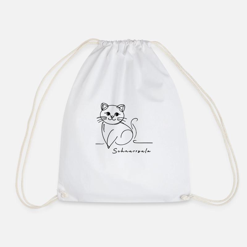 Katze Schnurrsula - Turnbeutel - Weiß