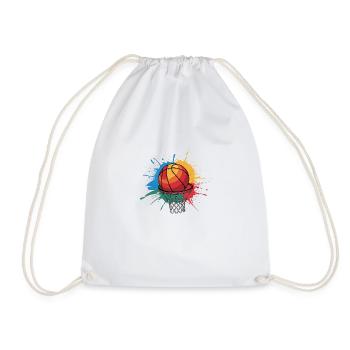 Bunte Basketball Tie Dye Farbe Splash Hoop Net - Turnbeutel - Weiß - Vorne