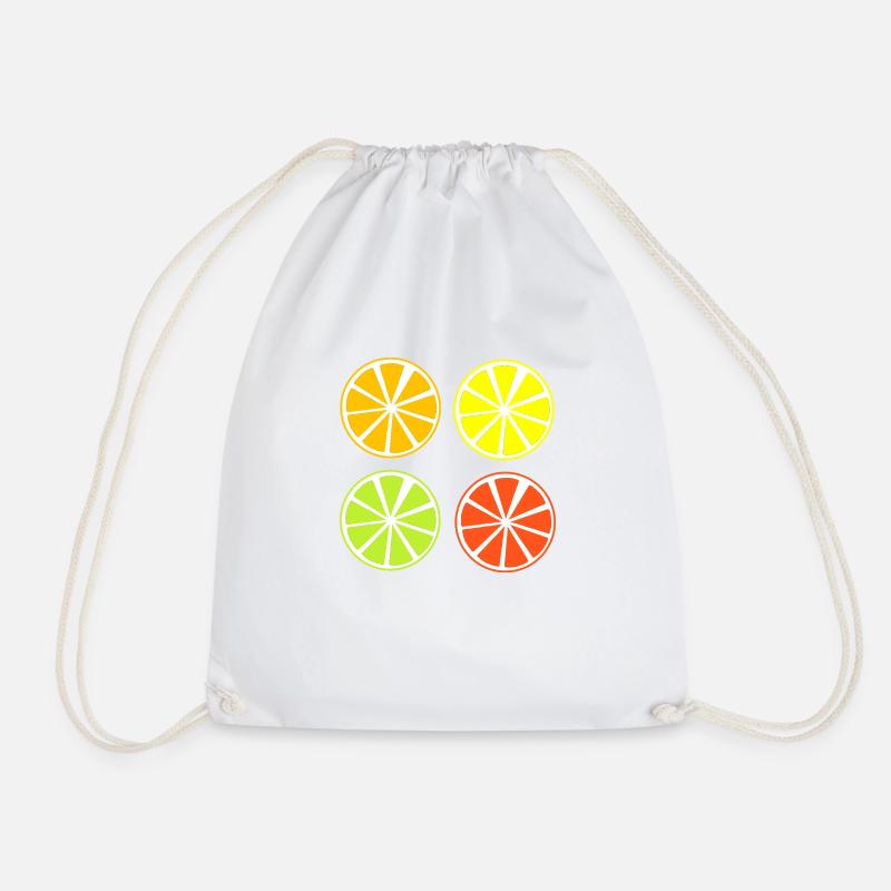colorful oranges - Drawstring Bag - white
