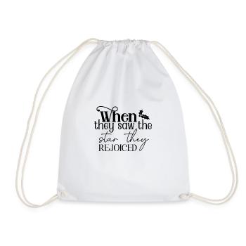 When they saw the star they rejoiced - Drawstring Bag - white - Front
