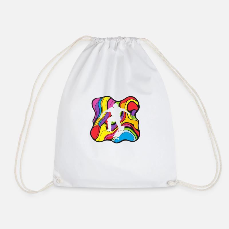 Longboard - Drawstring Bag - white