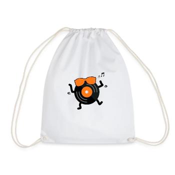 Cool Dancing Vinyl Record Mascot with Sunglasses - Sac de sport léger - blanc - Devant