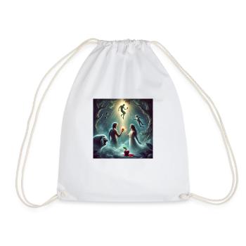 Adam et Eve et le fruit de l’arbre de la sagesse - Sac de sport léger - blanc - Devant